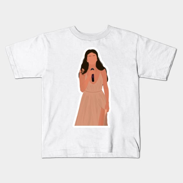 Sel in Yellow Dress stage perform Outfit Fan Art Kids T-Shirt by senaeksi
